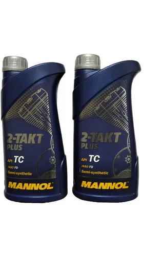 2x 1 Liter Motorenöl 2-Takt Plus Motoröl MANNOL API TC Motorrad Roller Motor Öl
