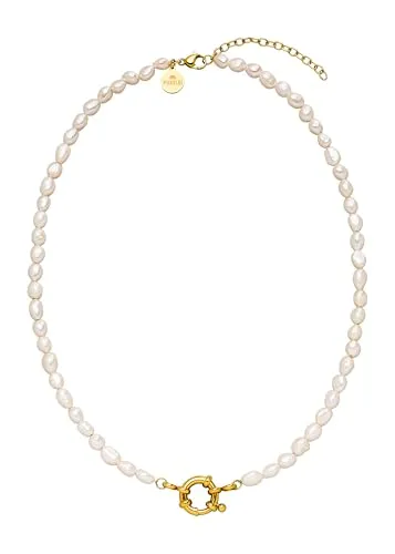 Purelei® Pearl Charm Halskette – Elegante Kette mit Süßwasserperlen - Ketten für Damen, ideal zum Anhängen Deiner Lieblingscharms mit einzigartigen Süßwasserperlen und verstellbarer Länge für maximalen Tragekomfort.