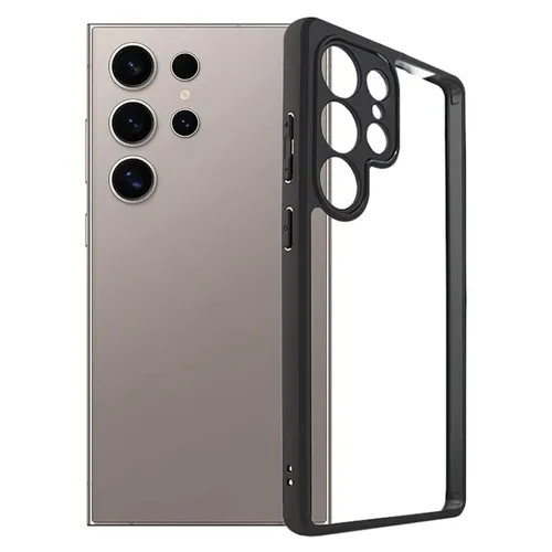 Für Samsung Galaxy S25 Ultra Frosted TPU + Transparent Schutz Hülle Case Schwarz