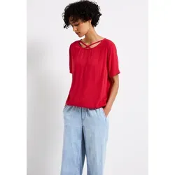 Street One Shirt in Rot - 40 - Blusen aus reiner Viskose, mit elastischem Saum und lockerem Schnitt für hohen Tragekomfort und stilvolles Aussehen.