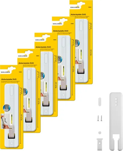 SCHELLENBERG Gurtwickler-Abdeckplatte Duo Maxi, Zubehör für Einlassgurtwickler, Rollladengurtabdeckung Lochabstand 18,5 oder 21,5 cm