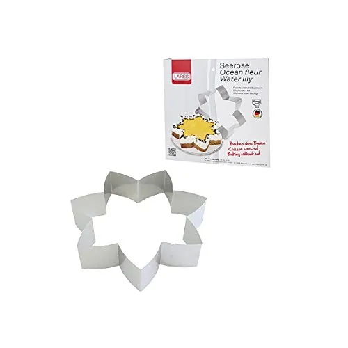 Lares Backform Seerose mit 7 Zacken - Ø 27cm, H: 7cm - Made in Germany - Hochwertige Backform aus rostfreiem Federbandstahl für perfekte Backergebnisse. Ideal für Rezepte mit 26-28 cm Durchmesser. Spülmaschinengeeignet und Made in Germany.