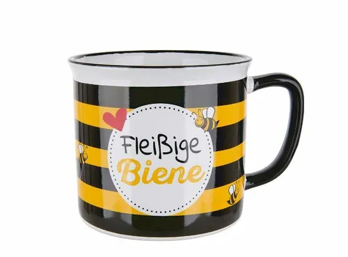 Keramik Kaffeetasse -Fleißige Biene- Becher Geschenk Insekten Honigbiene