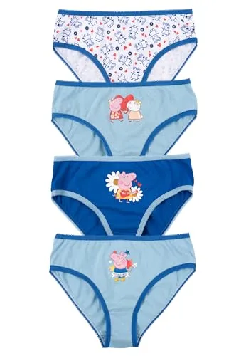 United Labels Peppa Wutz Panty für Mädchen - Kinder Unterhose Slip Unterwäsche Blau (4er Pack) (DE/NL/SE/PL, Numerisch, 110, 116, Regular, Blau)