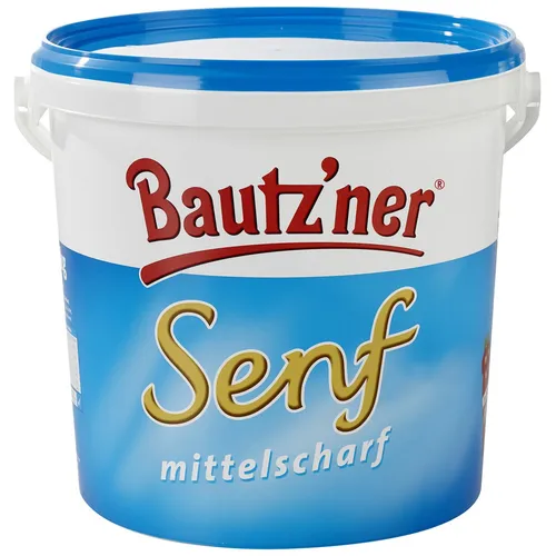 Bautzner Senf Mittelscharf 10kg Eimer - Grillsaucen & scharfe Saucen, ideal für Grillpartys und BBQs, bietet die perfekte Balance zwischen Schärfe und Geschmack.