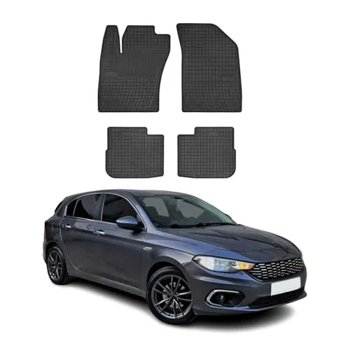 OMAC Auto-Fußmatten für Fiat Tipo Schrägheck 2016-2020 - Hochwertige Gummi-Fußmatten, wasserfest und rutschfest, ideal für optimalen Schutz und einfache Reinigung im Innenraum Ihres Fahrzeugs.