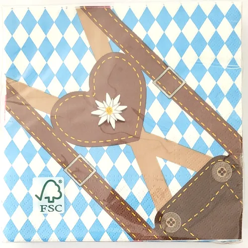 Servietten 33x33 Wiesn Bayern Oktoberfest Lederhose Dirndl Dekoration 9903344 20