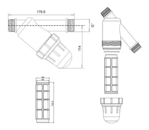 REKUBIK Wasserfilter Siebfilter Lang 2x Außengewinde 1