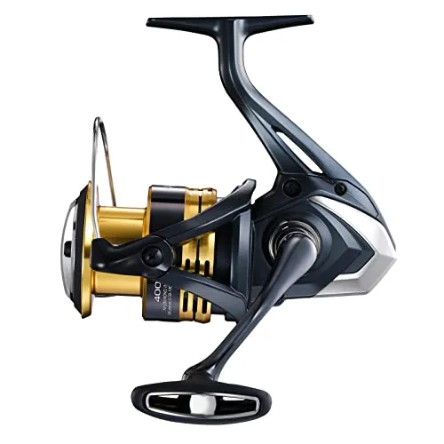 SHIMANO Sahara FJ 4000 Angelrolle - Hochwertige Angelrolle mit 4+1 Kugellagern und 11 kg Bremskraft. Ideal für passionierte Angler, die Wert auf Leistung und Zuverlässigkeit legen. Perfekt für den Einsatz beim Angeln.