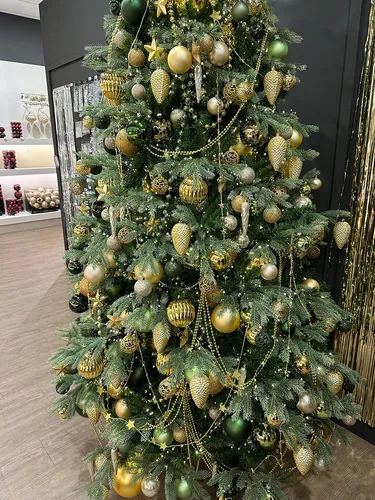 Weihnachtskugeln Kunststoff 8cm 6 Stück - Piniengrün in grün von Christmas Decoration