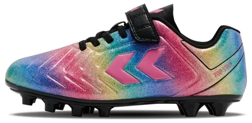 Hummel Top Star FG 2.0 VC JR Fußballschuhe bunt/schwarz 234857-3638, Schuhgröße: 34 EU - Kunstlederoberfläche und elastische Schnürung für optimalen Komfort. Mit Firm-Ground-Stollen für beste Griffigkeit auf trockenen Böden – ideal für junge Fußballer.