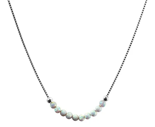Edellis Kette mit Anhänger Halskette Mit Weißem Winzige 3mm Opal Perle Minimalistischer Schmuck