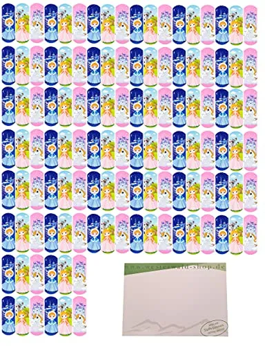 Stück FIGO professional Kinder-Pflaster + varivendo Notizblock (120x Prinzessin) 120