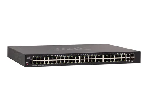 Cisco SG250-50-K9-EU Switch - 50 Anschlüsse L3 Smart - Netzwerk-Switch mit 50 Anschlüssen, ideal für wachsende Netzwerke. Unterstützt Gigabit Ethernet und Jumbo-Rahmen für hohe Datenübertragung.