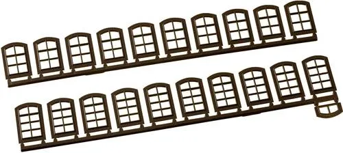 Auhagen 80204 H0 Fenster Braun - Kunststoffbausatz für Modelleisenbahnen, ideal für individuelle Gestaltung ab 15 Jahren