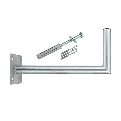 Premium X 50-55cm Wandhalter für SAT Antennen - Hochwertige verzinkte Stahlhalterung für SAT-Antennen mit einfachem Montage-System und Kabeldurchführung. Ideal für dauerhafte Befestigung und optimalen Witterungsschutz.