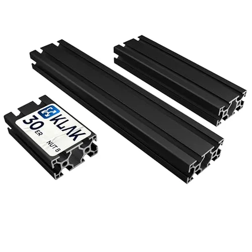 KLAK 30/60 - Aluprofil 30x60mm Nut 8 Aluminium Systemprofil Typ I schwarz 100mm
