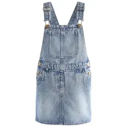 Next Latzkleid Trägerkleid aus Denim in blau von NEXT