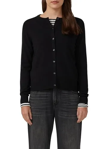 s.Oliver Damen Strickjacke 9999 in Größe 34 - Strickjacke mit Rundhalsausschnitt und Knopfleiste, ideal für einen lässigen Look. Melierte Optik und Regular Fit sorgen für zusätzlichen Komfort.