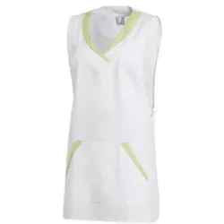 Überwurfschürze Damen weiß/hellgrün 08/2526/0187, Größe III - Arbeits- & Schutzkleidung, stilvolle Kombination aus Weiß und Hellgrün, ideal für Gastronomie und Pflegeberufe