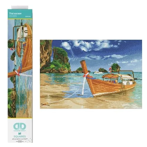 Diamond Dotz DQ10-006 Squares Thai escape, ca. 35 x 52 cm groß, Diamond Painting, Malen mit Diamanten, funkelndes Bild zum Selbstgestalten, für Kinder und Erwachsene