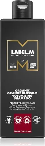 Label.M Organic Orange Blossom Volumising Shampoo 300 ml - Shampoos für feines Haar, mit natürlichen Orangenblütenextrakten für gesundes Volumen und ohne Parabene oder Sulfate - umweltfreundlich und sanft zur Haarpflege.