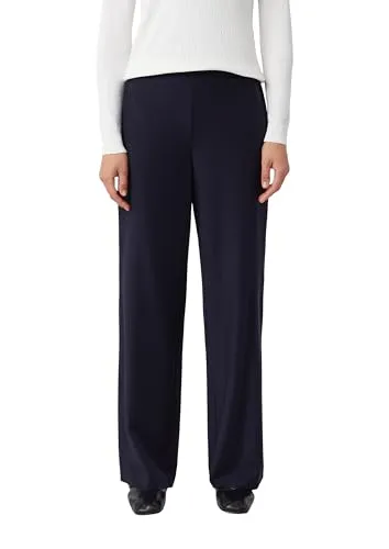 Comma Fließende Hose mit Gummibund und dezentem Glanz in blau von comma,