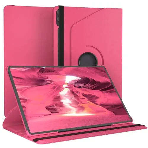 EAZY CASE - Tablet Hülle für Galaxy Tab S11 Ultra Schutzhülle 14,6 Zoll Smart Cover Tablet Case Rotationcase zum Aufstellen Klapphülle 360° drehbar mit Standfunktion Tasche Kunstleder Pink