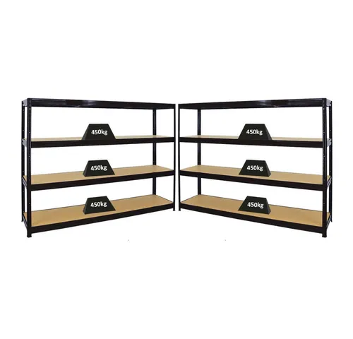 PROREGAL® Schwerlastregal MegaDeal 2x DINO, 240 cm x 60 cm - Werkstatteinrichtung, robust und verzinkt für hohe Traglasten, ideal für Werkstätten und Lager