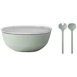 Mepal Salatset Silueta, Salbeigrün, Kunststoff, 2-teilig, rund, 12.7 cm, lebensmittelecht, schadstofffrei, Essen & Trinken, Geschirr, Schalen & Schüsseln, Salatschüsseln