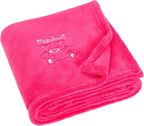 Playshoes Unisex Baby Fleece-Decke Bär 301700, 18 in pink von PLAYSHOES