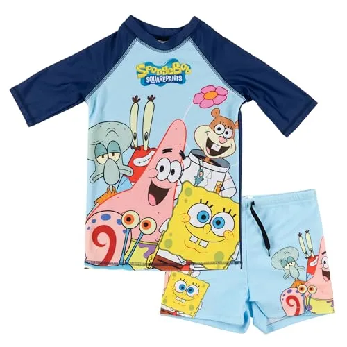 United Labels Spongebob Schwammkopf Badeanzug zweiteilig mit UV Schutz 50 für Jungen - Rashguards für Jungen mit UV-Schutz 50 – perfekt für sonnige Tage am Strand oder Pool. Das zweiteilige Set bietet optimalen Schutz und Komfort für unbeschwertes Planschen.