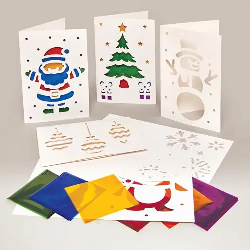 Baker Ross FX849 Weihnachts-Glasbild-Karten-Sets von Baker Ross