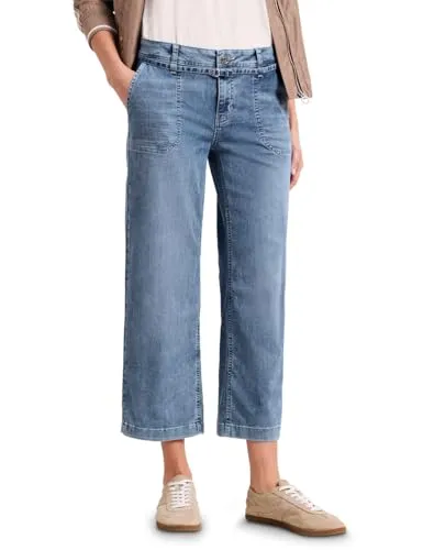 Street One Mid Waist Wide Leg Jeans im Loose Fit - mid Blue Random Wash 34 - Stylische Denim Hose im Loose Fit mit weit geschnittenen Beinen und mittlerer Taille. Ideal für einen lässigen Look und hohen Tragekomfort.