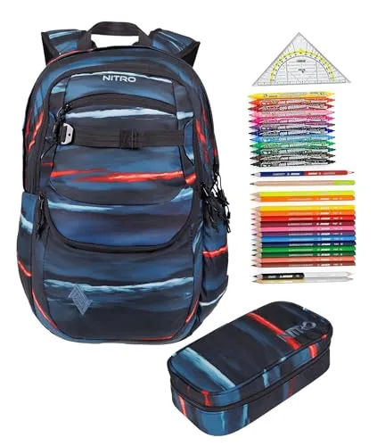 Nitro Schulrucksackset Future Hero 3 Teile mit 31tlg. Füllung