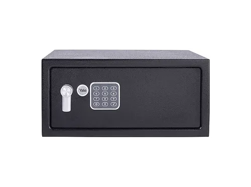 YALE YLV/200/DB2 Möbeltresor mit Zahlenschloss und Schlüsselschloss - Sicherer Möbeltresor für Wertgegenstände, mit PIN- und Schlüsselöffnung, Auto-Sperre und Teppichboden für optimale Aufbewahrung.