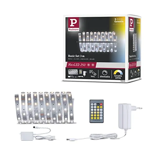 Paulmann 79860 LED Stripe MaxLED 250 - 3m Lichtband, dimmbar mit Tunable White für individuelle Lichtgestaltung