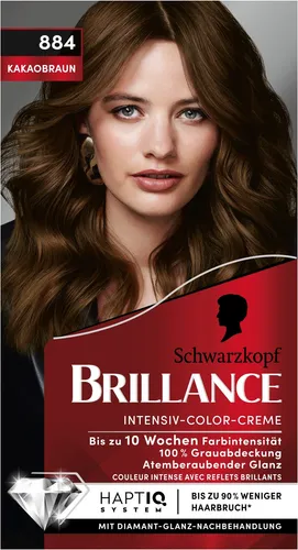 BRILLANCE Intensiv-Color-Creme 884 Kakaobraun, 3x 170 ML