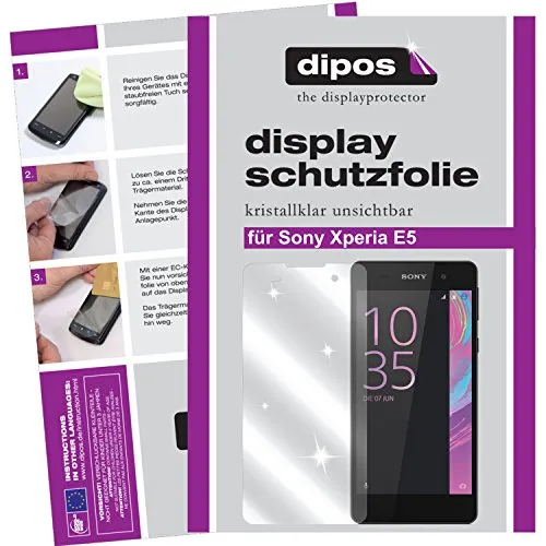 dipos I 2X Schutzfolie klar kompatibel mit Sony Xperia E5 Folie Displayschutzfolie