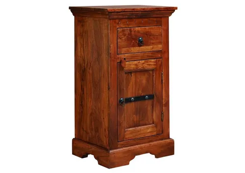 Massivmoebel24 Kommode OXFORD aus Akazie - Schubladenkommoden aus massivem Akazienholz, elegante Lackierung und praktische Kombination aus Tür und Schublade für vielseitige Nutzung im Wohnraum.