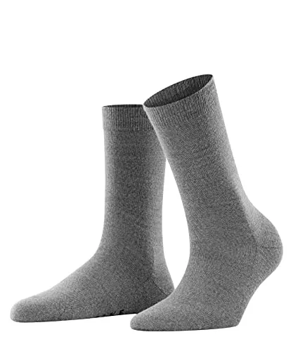 FALKE Damen Socken Softmerino W So Wolle Baumwolle einfarbig 1 Paar, Grau Light Grey Melange 3830, 39-40