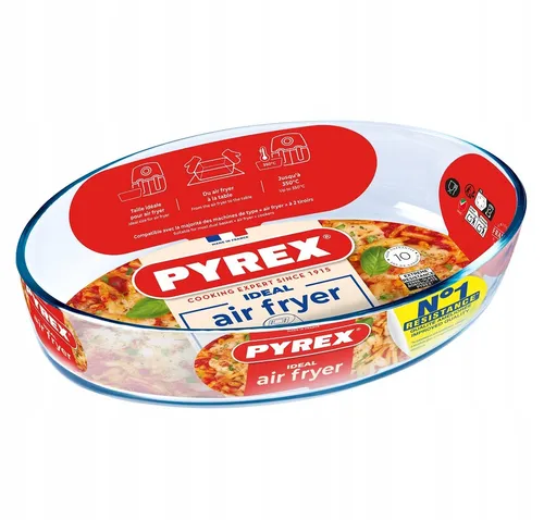 Pyrex Airfryer Glasschüssel Auflaufform Backform 0,7 L, 21x13x5 cm, klar