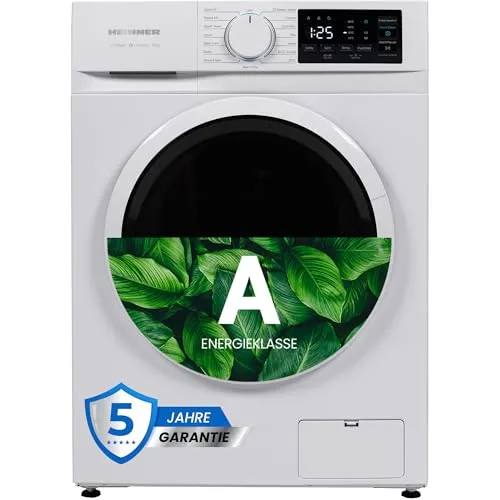 HEINNER HWM-M1014IVNA+++ Waschmaschine, 10 kg, bürstenloser Motor, 15 Waschprogramme, 72 dB Geräuschpegel, LED-Anzeige, 1400 U/min, Energieklasse A+++, 5 Year Warranty (Weiß, 10 KG)