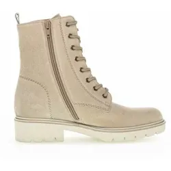 GABOR Dreamvelour Stiefelette Damen beige 40 - Elegante Damen Wanderschuhe mit Wechselfußbett und Reißverschluss. Der bequeme Schnürboot aus hochwertigem Rauleder bietet optimalen Komfort und Langlebigkeit für jeden Tag.