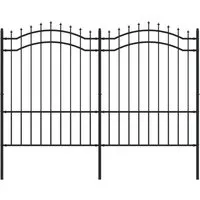 vidaXL Gartenzaun mit Speerspitzen Schwarz 190 cm Stahl - Metallzaun für hohe Sicherheit und stilvolle Einzäunung, aus pulverbeschichtetem Stahl gefertigt, ideal für Garten und Grundstück.