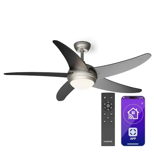 Bolero 2-in-1-Deckenventilator 132cm mit Leuchte und Fernbedienung - Ventilatoren mit elegantem Design und multifunktional, bietet leistungsstarken Luftstrom von 10.212 m³/h und ist smart steuerbar via App.