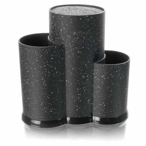 Universal Messerblock mit herausnehmbarem Borsteneinsatz - Küchenmesser Aufbewahrung mit 6 Löchern für optimale Wasserableitung. Halten Sie Ihre Messer sicher, trocken und griffbereit. Größe: 22 x 22 x 12 cm. (Besteck nicht enthalten)