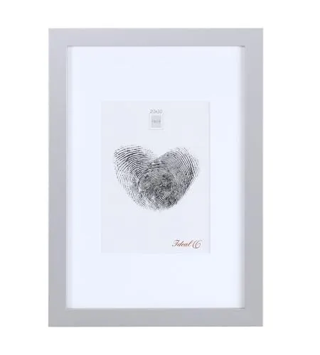 IDEAL TREND Holz Bilderrahmen Passepartout Lifestyle Foto Rahmen Collage Wanddeko Poster S66: Farbe: Silber | Format: 30x45