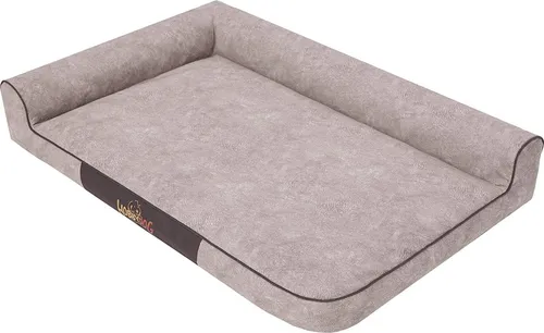 Bjird Hundebett - Hundekorb für kleine mittelgroße & große Hunde - Hundekissen - Hundesofa „Max” - 80 x 53 x 18 cm [Größe: L] - Beige