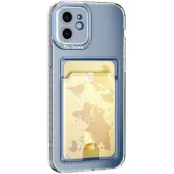 Schutzhülle für iPhone 12 Kamera Case Handyhülle Cover Tasche Transparent Smartphone Bumper (Kartensteckplatz-Kreditkarte-Geldscheine)